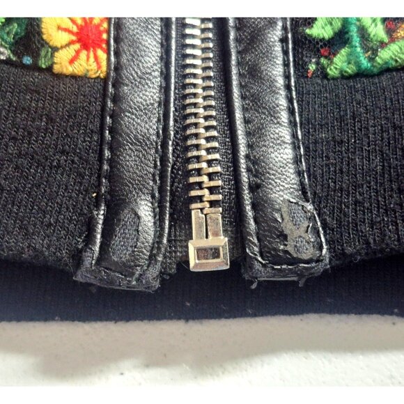 Dolce Cabo FRIDA Floral Embroidered Bomber Jacket Size S Full Zip Boho Colorful - Picture 11 of 12